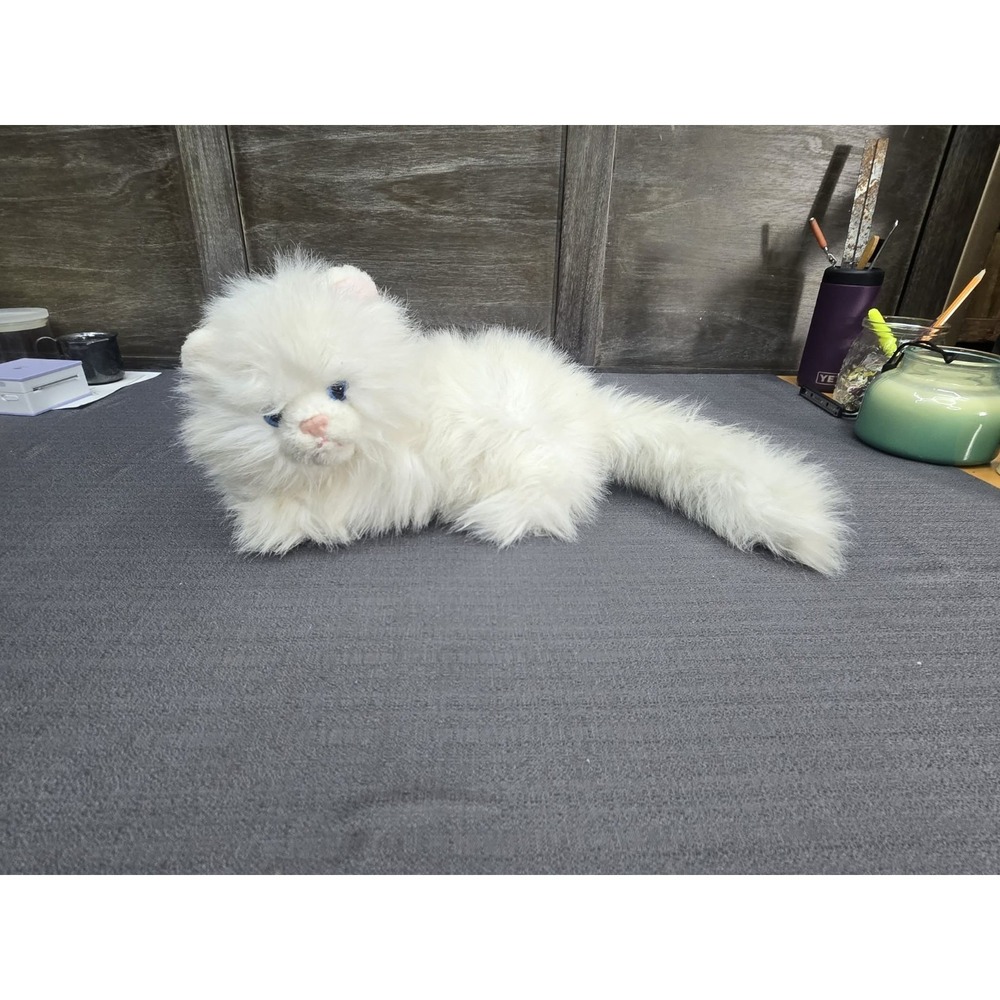 Vintage Animal Alley White Persian Cat Plush Blue Eyes Long Hair 1992 Stuffed...
